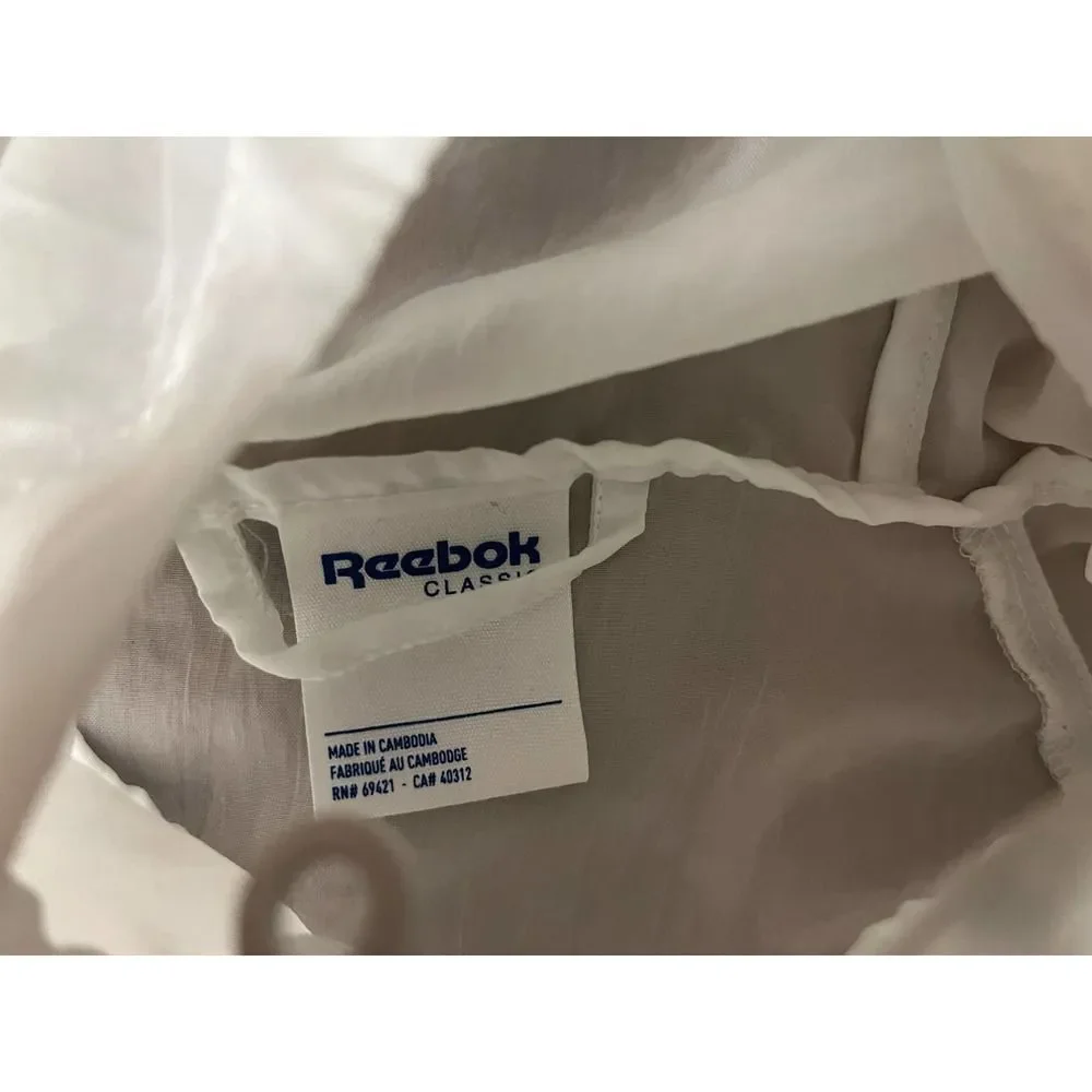 Reebok White Womens XS Windbreaker Jacket in good condition